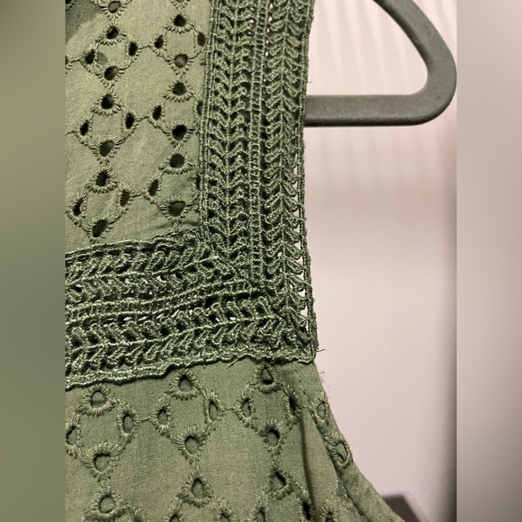 Gap Women's Size Small Green Eyelet Shift Pattern Dress With Pockets - Picture 7 of 12